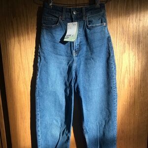 High waisted straight jeans